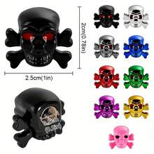4pcs Skull Shaped Tire Valve Stem Caps, Plastic Dustproof Wheel Rim Valve Covers, Universal Fit For Cars, SUVs, Bicycles, Trucks, Motorcycles - Multicolor - View 3