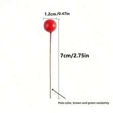 Artificial Holly Berries, 100 Pieces Mini 2.75in Fake Berries Decor On Wire For Christmas Tree Decorations Flower Wreath DIY Craft Use - Red - View 12