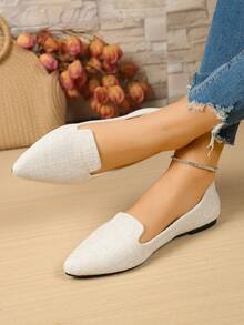 Giày lười nữ mùa xuân/thu 2026 mới, giày lười nữ thoải mái, đa năng, đế mềm, giày nữ đi làm, giày sinh viên. - Màu be - Xem 3