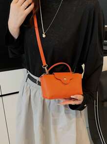 1pc Women's Casual Tote Bag, Versatile Solid Color Shoulder Bag, Boston Style Fashion Crossbody Bag