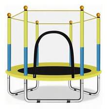 1.40 Metros Brincolines para Niños, Trampolin Infantil con Red  y Resortes Reforzados y Barras Acolchonadas, Trampolín para Niños hasta Capacidad 250Kg - Amarillo - Ver 4