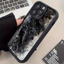 Funda de Teléfono con Patrón de Cuervo y Rosa Negra de Estilo Oscuro Creativo para 16 Pro Max/16 Plus/16 Pro/16/15 Pro Max/15 Plus/15 Pro/15/14 Pro Max/14 Plus/14 Pro/14/13 Pro Max/13 Pro/13/12 Pro Max/12 Pro/12/11 Pro Max/11 Pro/11/XS Max/XR/X/Plus/TPU a Prueba de Golpes y Resistente a la Suciedad Funda Protectora Suave - Colores mixtos - Ver 5