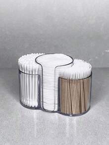 1 szt. Przezroczysty dozownik na waciki, 3-częściowy pojemnik łazienkowy na waciki i podkładki do makijażu, organizer na toaletkę na waciki, podkładki, nić dentystyczną, pudełko na biżuterię, saszetka, uchwyt na pędzle do makijażu, uchwyt na pędzle, organizer na perfumy, torebka saszetka, prezenty dla kobiet, prezenty świąteczne, pomysły na prezenty dla kobiet