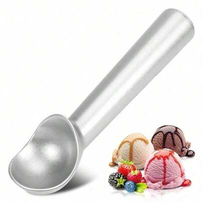 1pc Ice Cream Scoop, 7-Inch Non-Stick Anti-Freeze One-Piece Aluminum Scoop, Heavy Duty Durable Design, Easy To Clean, For Gelato, Cookie Dough, Sorbet, Almonds