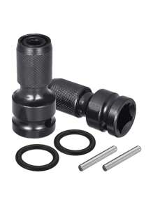 1件/2件/3件装电动扳手适配器，1/2圈电动扳手钻夹头转换头盖，带六角头和1/4扩孔钻头转换头，可牢固连接工具，是机械师、工程师和木匠的理想之选。工具转换适配器 | 纹理握把设计 | 坚固耐用 - 黑色 - 查看 15