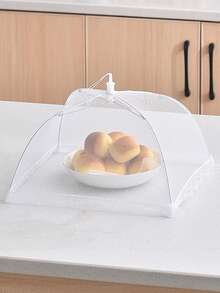 1pc Minimalist Square Lace Folding Anti-Fly Food Cover For Home Use - Plain Weave - View 8