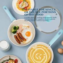 ABKOK 1pc/2pcs 18cm Non-Stick Frying Pan And Pot Set - Space-Saving Design, Suitable For Singles And Couples, Individual Pots And Cookware Sets Sold Separately