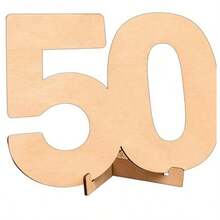 CUBIBOO, carte de aniversare cu număr artistic din lemn, pentru 50 de ani, scrisă de mână, pentru nuntă, cadou comemorativ, articol de decor pentru casă