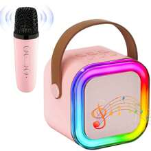 Miniaturowa maszyna karaoke dla dzieci i dorosłych z 2 bezprzewodowymi mikrofonami, wieloma światłami LED, głośnikiem karaoke, głośnikiem do karaoke dla dzieci, prezentami karaoke dla dziewczynek i chłopców w wieku 4, 5, 6, 7, 8, 9, 10, 12 lat i starszych, świąteczna impreza, zabawka dla dziewczynek, mini zabawki, zabawki, gry dla nastolatków, zabawki dla chłopców w wieku 6 lat, zabawki świąteczne dla dzieci, prezenty dla nastoletnich chłopców, gry dla dziewczynek, prezent dla nastolatków