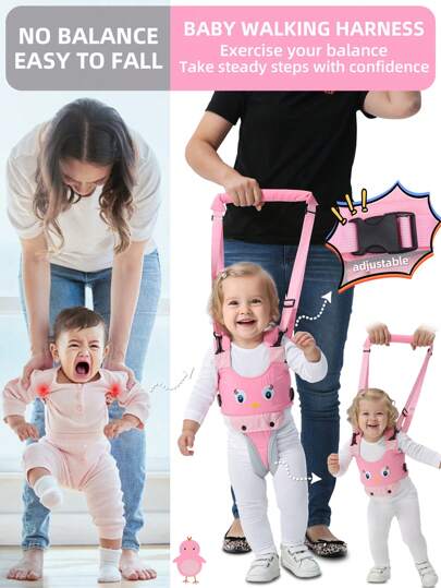 Baby Walking Harness - Handheld Kids Walker Helper - Toddler Infant Walker Harness Assistant Belt - Child Baby Walk Learning Help Support Assist Trainer Tool - For 7-24