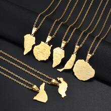 1pc Stainless Steel La Palma Island Map Pendant Necklace, Jewelry For Women & Girls - Multicolor - View 11