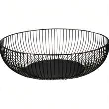 黑色金属丝水果篮，可装水果、面包、蔬菜、零食 - 黑色 - 查看 6