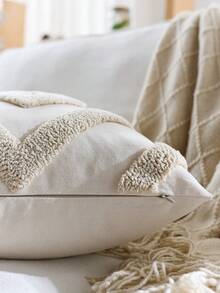 1/2 Vỏ gối trang trí Boho màu be 45X45cm, Vỏ gối trang trí dệt tua rua có tua rua Bohemian cho ghế sofa, xe hơi, phòng ngủ, phòng khách, trang trí mùa thu, trang trí mùa thu, trang trí phòng - trắng - Xem 2