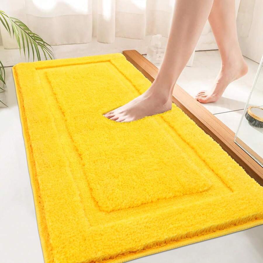 HEBE Super Soft Bathroom Rugs  Long Bath Mats Runner Non Slip Washable Absorbent Bath Rugs Carpets For Bathroom Floor Tub Shower Vanity Sink Home Decor Accessories - Yellow - View 1