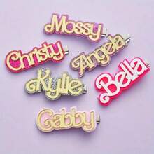 1pc Personalized Acrylic Letter Name Hair Clip, Decorative Accessory Gift For Girls, Cute Wear All Season - Steel Hair Clip - View 7