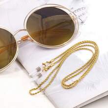 1 peça corrente de óculos corda de metal - cordão de óculos de aço inoxidável com design de torção