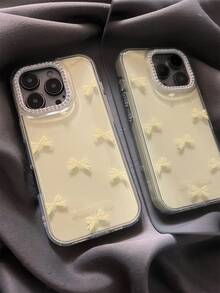 Ốp lưng điện thoại thời trang nơ sang trọng, ốp lưng điện thoại đính đá lấp lánh cao cấp tương thích với iPhone 17 16 15 14 Promax 13, ốp lưng bảo vệ mặt sau sang trọng, phong cách, lấp lánh, quà tặng đám cưới, tiệc tùng. - Màu vàng - Xem 4