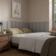 1 件 20x40 厘米即剥即贴床头板、软垫墙板、双人床床头板墙板、卧室/客厅自粘式 3D 墙板 - 彩色 - 查看 6