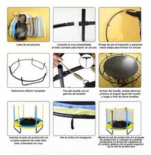 1.40 Metros Brincolines para Niños, Trampolin Infantil con Red  y Resortes Reforzados y Barras Acolchonadas, Trampolín para Niños hasta Capacidad 250Kg - Amarillo - Ver 6