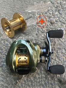 1 件重型诱饵式渔线轮 - 最大阻力 20 磅，齿轮比 7.2:1，耐用铝和不锈钢结构，适用于咸水和淡水钓鱼，绿色，是大鱼和经验丰富的垂钓者的理想选择 - 彩色 - 查看 13