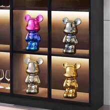 1pc Fierce Bear Decor, Luxurious High-End Quality, Suitable For Display Cabinet/Wine Cabinet/Desk Decoration, Modern Abstract Animal Sculpture, Ideal For Living Room And Wine Cabinet Decoration - Unique Housewarming Gift, Futuristic Home Decor, Also Suitable For Coffee Table And Office Desk