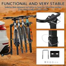 Hitch Bike Rack Mounts For 4/2 Bikes, 2" Hitch Receiver, 143 Lbs Load, Tilt Release, Rubber Straps For Car, SUV, RV - Black - View 4