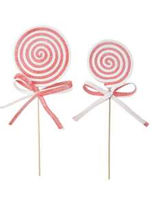 1/2PCS Christmas Simulation Candy Branch Flash Foam False Lollipop Cuttings Christmas Tree Decoration Home Vase Festival Party Decoration Home Decor Christmas Decorations Room Decor Winter