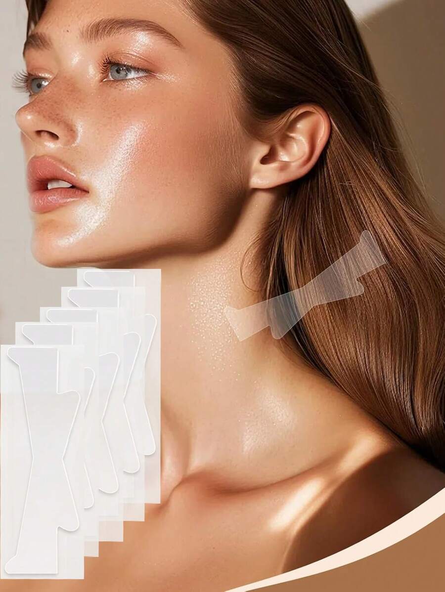 Invisible Neck Lift Tape, Breathable Neck Tape, Elastic Neck Tape, Unisex, For Neck Lifting And Skin Care, Neck Wrinkle Removal Tape, High Elasticity Invisible Neck Lift Tape, Can Hide Double Chin And Loose Skin, Invisible Instant Anti-Wrinkle Tape, Invisible Fine Lines And Wrinkle-Free - Multicolor - View 1