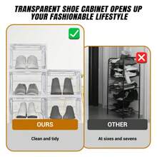 Royalswill Multi-Layer Transparent Thickened Shoe Box, Shoe Box With Magnetic Door, Stackable Storage Shoe Box, Shoe Storage, Dustproof And Waterproof, Multi-Functional Convenient Transparent Thickened Shoe Box - Clear - View 5