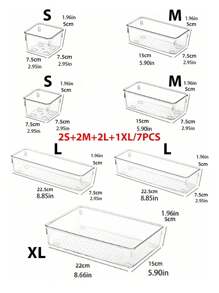 1pc/4pcs/5pc/6pcs/7pc/10/25pcs Transparent Cosmetic Storage Box, Drawer Storage Box, Compartmentalised Storage Containers, Freely Combinable, Cosmetic Organiser, Suitable For Home, School, Dormitory, Office Storage,Ideal For Home Storage And Organisation, Suitable For Women's Gift Boxes, Holiday Gift Boxes, Valentine's Day Gift Boxes, Valentine's Day Decorations,Girlfriend Gifts.