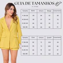 Women's Elegant Blazer And Short Set - Mustard Yellow - View 11