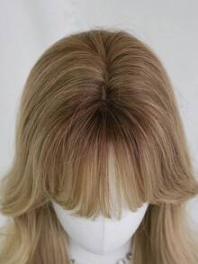 24 英寸金色长卷发女士假发 - 优雅蓬松假发，带刘海，外观自然，非常柔滑的合成耐热纤维全机发假发，适合女孩日常佩戴、音乐节派对特惠、角色扮演动漫使用 - 樱花庆典华丽派对街头穿着摄影使用 - 金色 - 查看 7