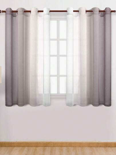 ستائر شفافة متدرجة اللون 2 قطعة، ستائر نافذة بحلقات علوية، معالجات نافذة لغرفة النوم وغرفة المعيشة، ديكور المنزل، ديكور الغرفة