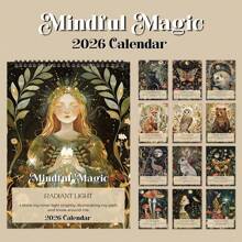 Un calendario de mindfulness 2026 Mindfulness: Chica mágica (12 meses), con citas inspiradoras, motivación mensual y afirmaciones positivas. Este calendario de pared con tema de chica mágica y encuadernación espiral negra es adecuado para decorar en hogares, oficinas o escuelas.