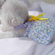 1pc Small Dog Clothes Pet Clothing Chihuahua Skirt Puppy Cat Princess Apparel Cute Puppy Clothes Pet Dress Dog Summer Dress Cat Skirt Romantic Style With Purple Floral Print, Pet Product Kitten Dog Dress Pet Apparel Bichon Yorkie Costume Pet Clothing Cute Dog Cooling Vest Suitable For Small-Medium Cats And Dogs - Multicolor - View 7