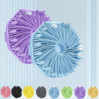 1/2 piezas Cepillo corporal de silicona, Cepillo de baño de silicona, Exfoliante corporal con mango ergonómico, Suave y amigable con la piel, Apto para piel sensible, Cepillo corporal de silicona para ducha, Efectivo para exfoliación en la ducha, Sin necesidad de batería, Portátil para el hogar y viajes, Masaje suave, Accesorios de baño, Baño, Regalos de Navidad