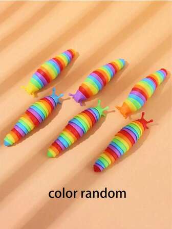 1/4pcs Random Color Fuzzy Caterpillar Toys, Sensory Plush Caterpillar Toys, Suitable For Parties