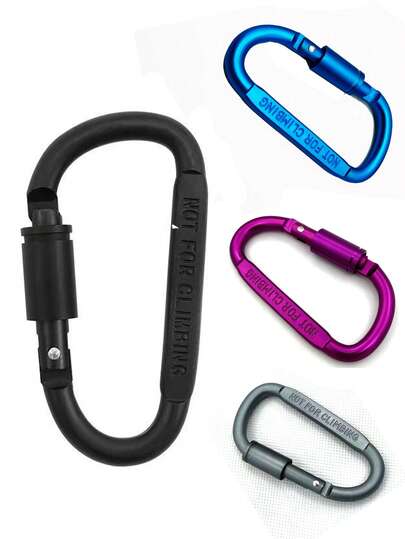 1pc High Quality Thickened 8CM Lockable D-Ring Carabiner Screw Nut Clip, Colorful Aluminum Alloy D-Shape Buckle