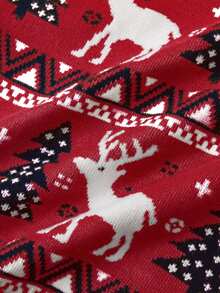 BOARNSEORL Sweter z długim rękawem dla chłopców z nadrukiem choinki i jelenia, uroczy i modny, odpowiedni na Boże Narodzenie, Nowy Rok, na co dzień i w podróż