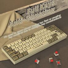 ATTACK SHARK AK680 60% 有线机械游戏键盘，支持热插拔轴体，RGB 彩虹背光，UV 印刷，EVA 音效控制，防鬼键，可编程，红轴 - 彩色 - 查看 6