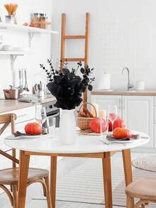 30 片桉树叶茎带果实，万圣节人造绿植，适用于婚礼花瓶花束插花家居装饰 - 黑色 - 查看 6