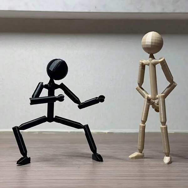 2pcs 3D Printed Fun Stick Figures, Flexible Joints Desktop Game Decorative Ornaments, Ideal Gift For Easter, Halloween, Thanksgiving & Christmas, Artistic Tabletop Decoration, Best Christmas Choice, Perfect For Thanksgiving, 3D Printed Ornaments, Flexible Stick Figures, Holiday Gift Set, Desktop Game Decor