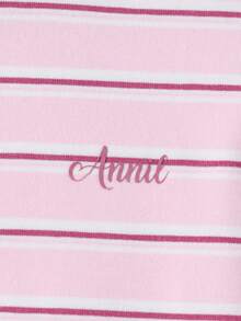 Annil Children's Clothing, Girls, Middle-Aged And Young Children, Teenagers, Round-Neck Long-Sleeved Knitted Sweaters, Sweet And Cool Cut Short Striped T-Shirts, Autumn