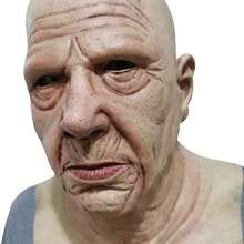 Realistic Bald Old Man Mask, Funny Costume Mask, Adult Latex Mask, Cosplay Party Masquerade Prop - Apricot - View 9