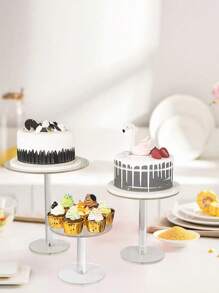 1/3/6 件亚克力蛋糕架，透明圆形纸杯蛋糕架，适用于甜点桌，甜点纸杯蛋糕糕点糖果展示架，适用于婚礼、活动、生日派对，蛋糕托，适用于纸杯蛋糕甜点蛋糕披萨 - 無色 - 查看 7