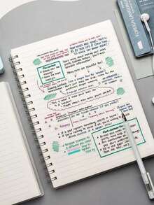 1 件螺旋笔记本、A5/B5 横格日记本、学校用笔记本、大学横格书写垫、学校用品、办公用品、返校用品、大学生学校必需品、教师美学日记本、用于记笔记、日常计划和日记的极简主义书写笔记本。 - 彩色 - 查看 14