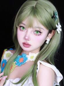 JeweLens 1 副泡泡角色扮演绿色隐形眼镜动漫 14.5 毫米大直径软镜片 - 綠色 - 查看 6