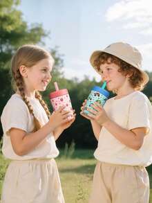 Kids & Toddler Cups Spill Proof, 12 OZ Insulated Sippy Cups For Toddlers Boys Girls, Stainless Steel Kids Water Bottle With Twist Lids & Silicone Straw - khủng long - Xem 7