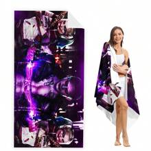 WB 1/15PCS Harley Joker Villain Quinns Bath Towel Beach Towel Female Silk Printed Long Skirt Wrapped Bikini Covered Sunscreen Blanket