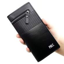 Portafoglio da uomo. Portafoglio lungo da uomo semplice e alla moda in PU. Portafogli multifunzionali con scomparti per più carte